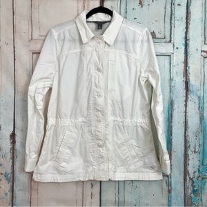 Eddie Bauer White Cotton Jacket women’s Large
